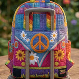Gesteppter Rucksack – Bunter Hippie-Bus