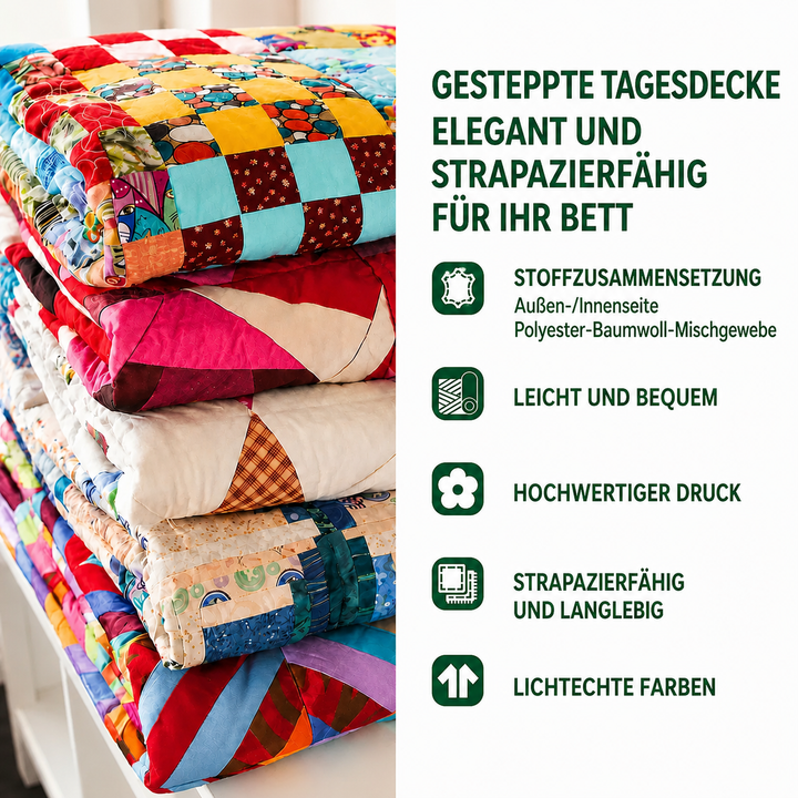 3-teiliges gestepptes Bettwäsche-Set – Leuchtturmbrise