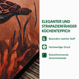 Rutschfester Küchenteppich – Hühnern im Landhausstil NCU0DK11802