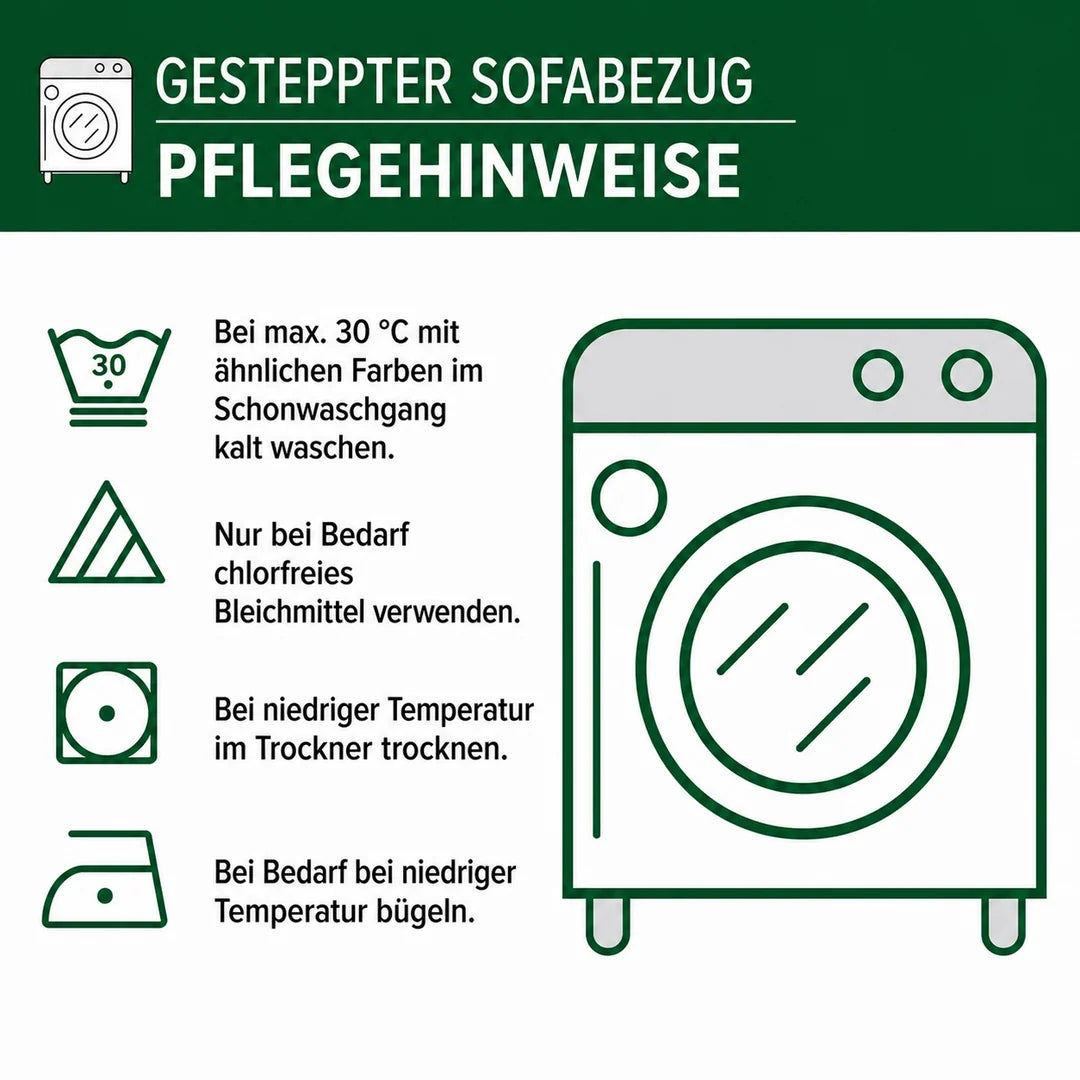 Gesteppter Sofaüberwurf mit schwarzer Katze