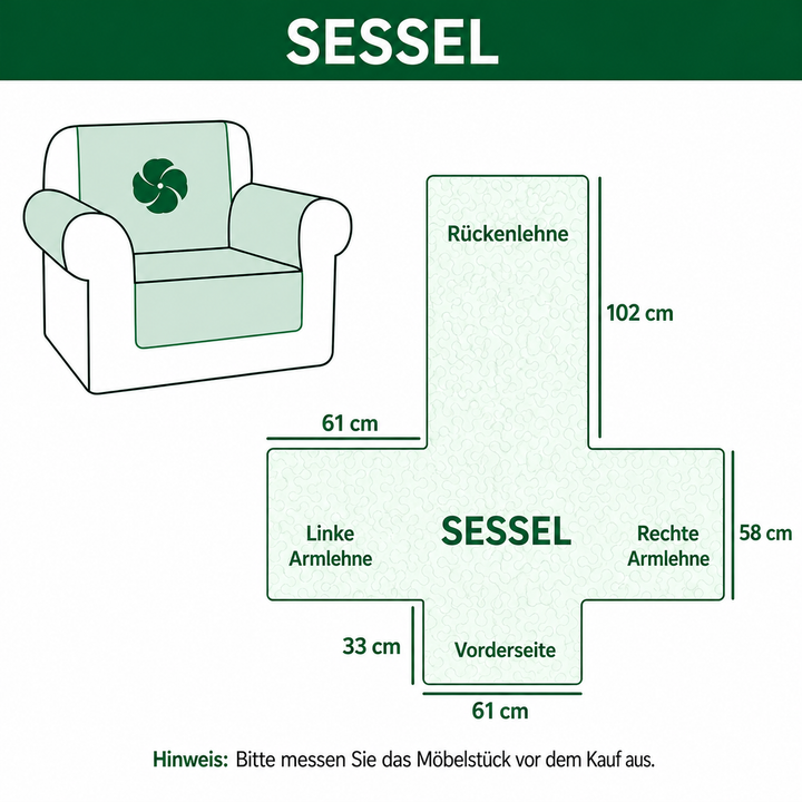 Gesteppter Sofabezug mit Haustierpfoten