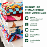 Kunst-Wandbehang – Charm aus handgefertigtem Stoff in Form einer botanischen Teekanne NCU0NT832