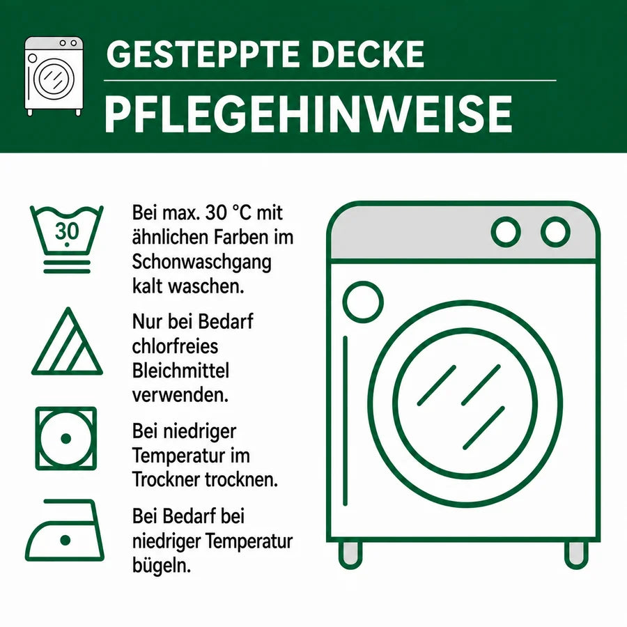 Steppdecke mit Totenkopf und Blumen