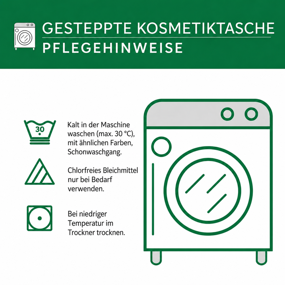 Gesteppte Kosmetiktasche mit zarten Gänseblümchen