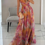 Antonia | Blumenprint Maxikleid mit V-Ausschnitt