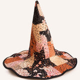 Handgefertigter gesteppter Hexenhut – Niedliches Halloween-Patchwork
