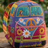 Gesteppter Rucksack – Bunter Hippie-Bus