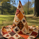Handgefertigter gesteppter Hexenhut – Nostalgisches Halloween-Patchwork
