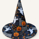 Handgefertigter gesteppter Hexenhut – Halloween-Gespenster