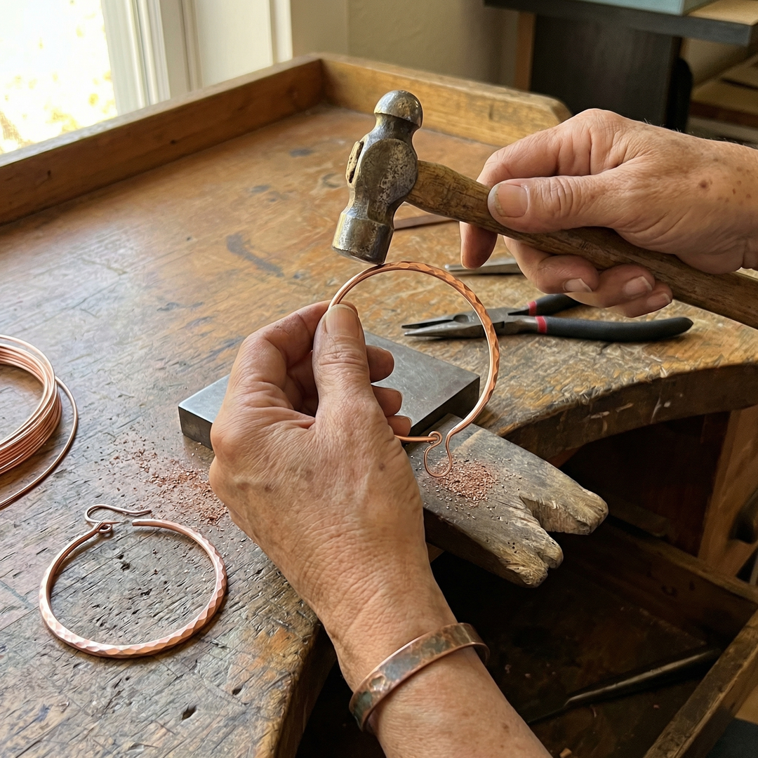 Große Kupfer-Creolen