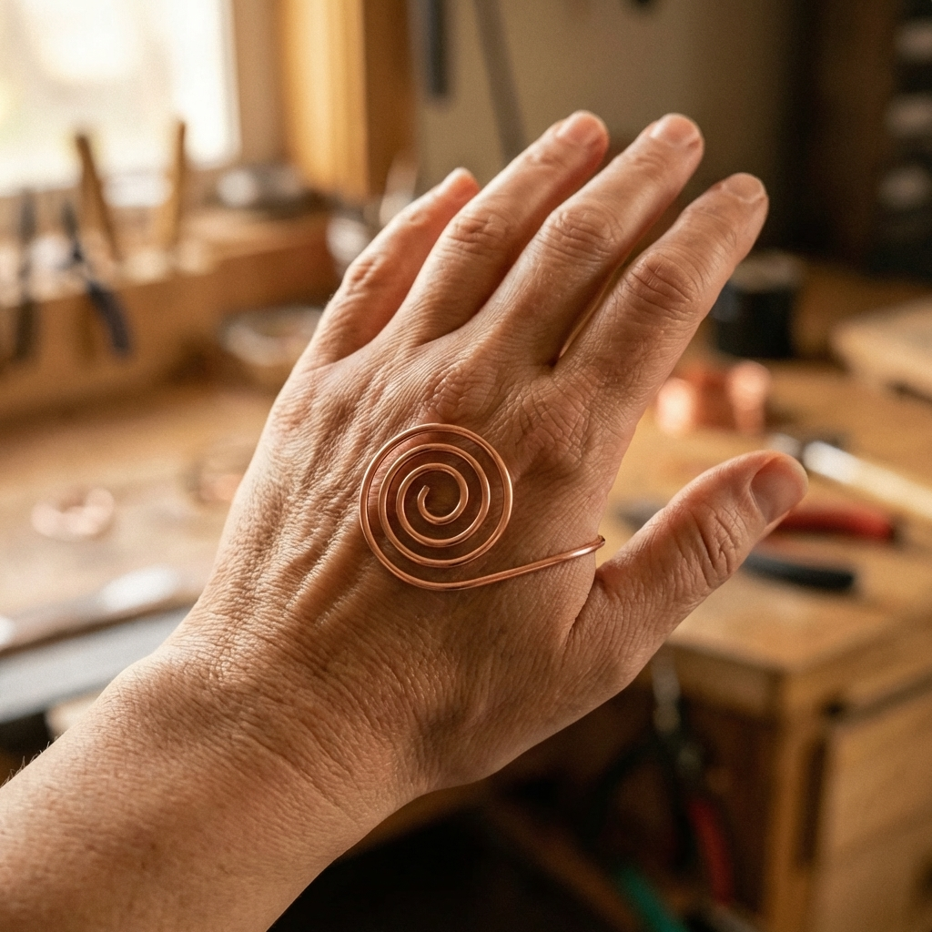 Kupferarmreif Doppelspirale