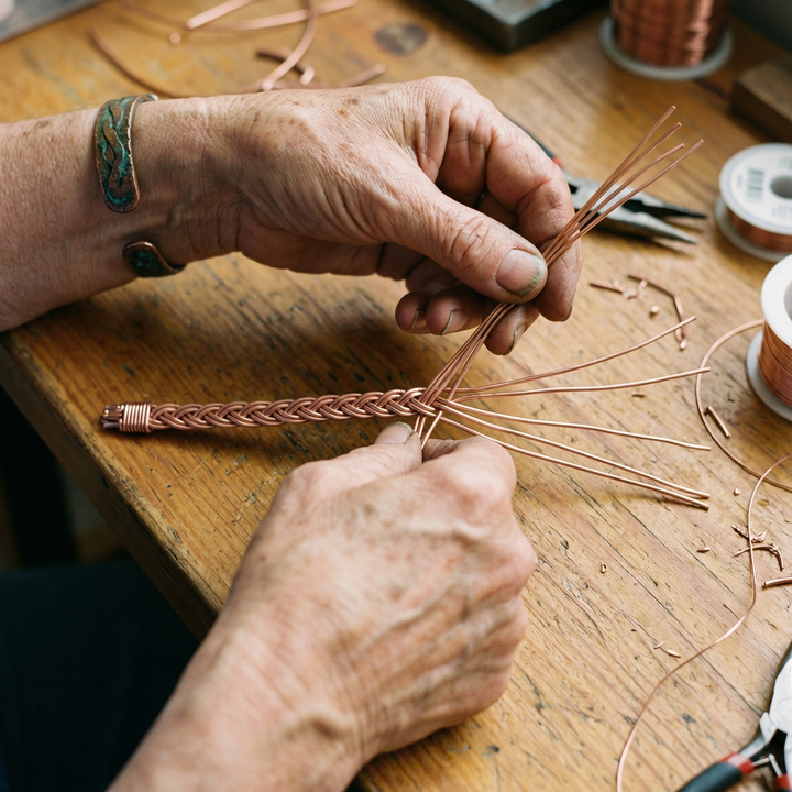 Geflochtenes Kupfer-Fußkettchen