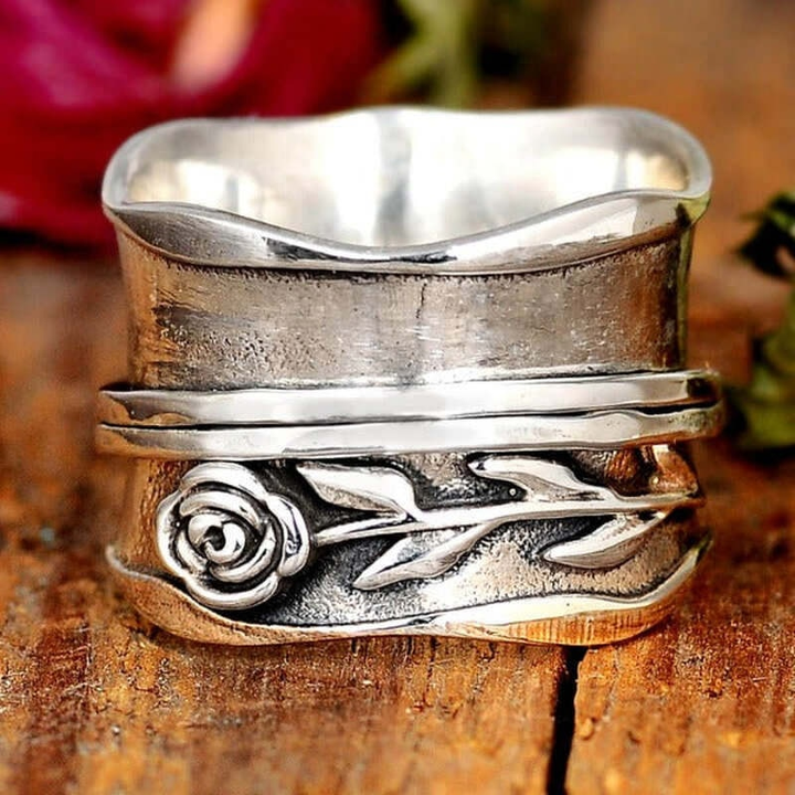 Silberring mit Blume