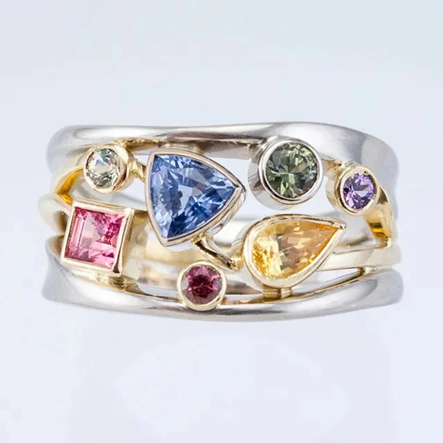Bunter Zirkonia-Ring