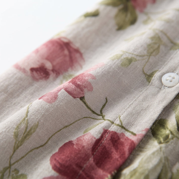 Emilia | Floral Dress with Lacing and Vintage Waist