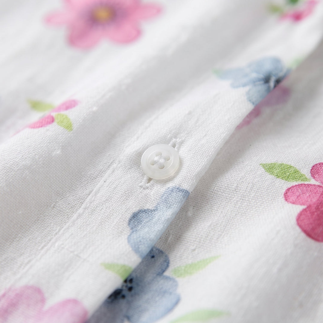 Marie | Blümchenkleid mit verstellbarem Taillenzug und Schnürdetails