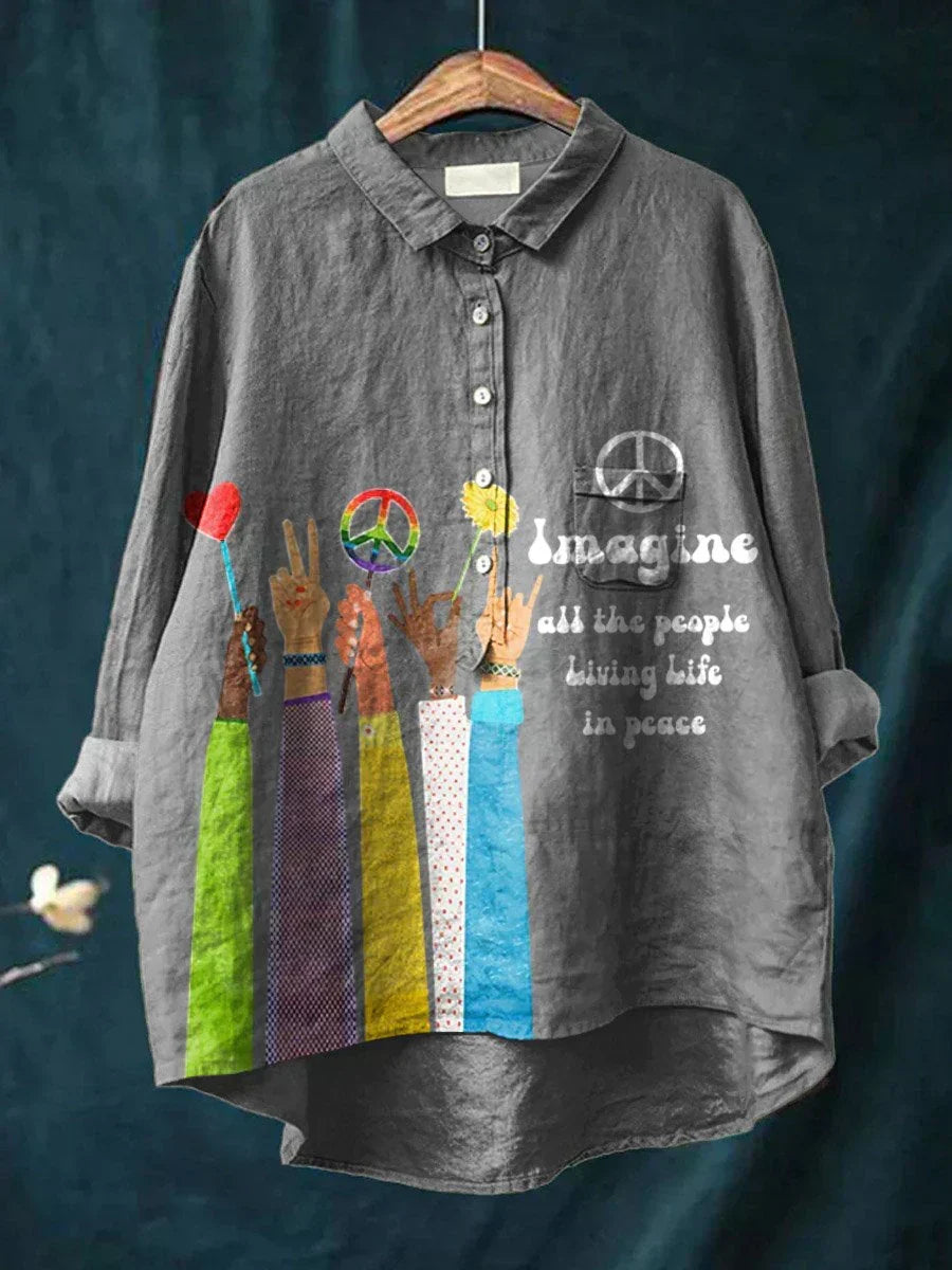 Paula | Damen-T-Shirt mit Boho-Friedensmotiv