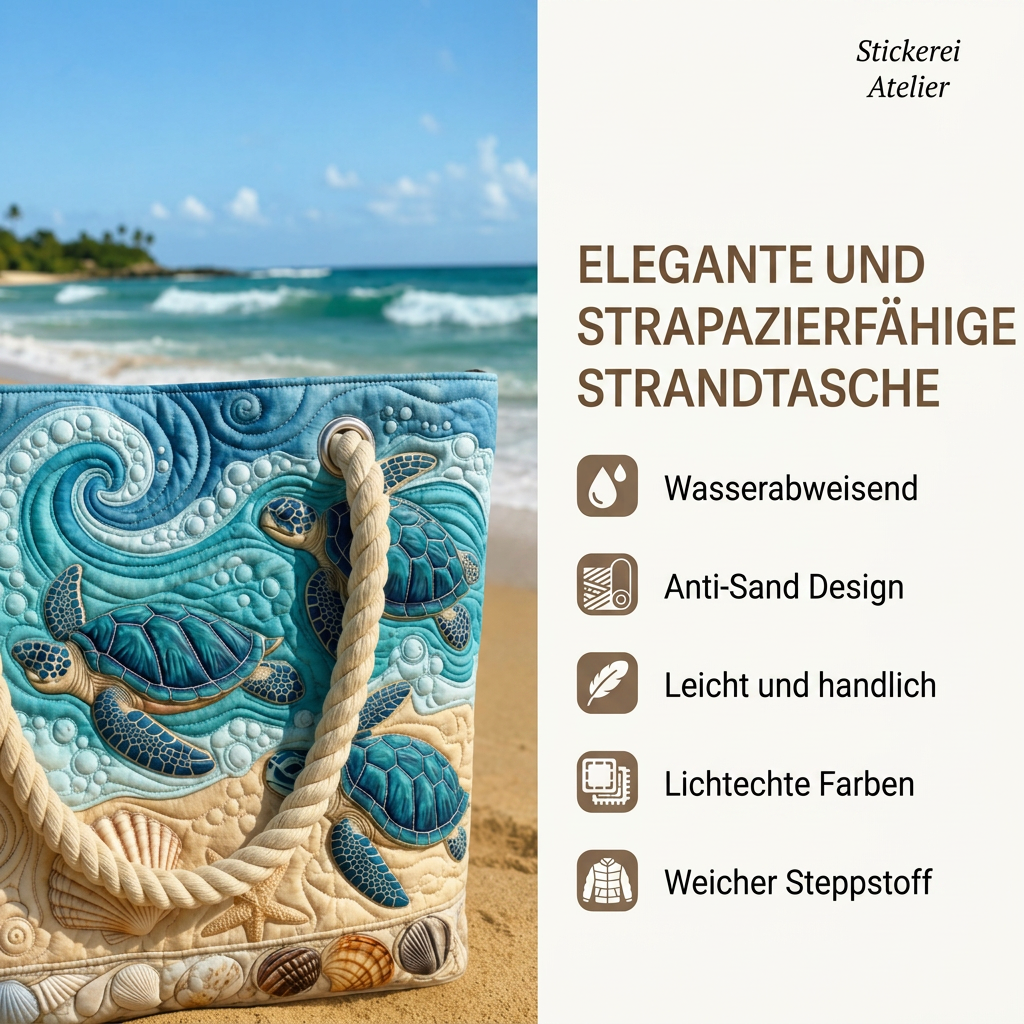 Handgefertigte Strandtasche | Regenbogen Sonne