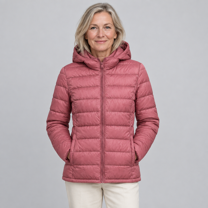 Grete | Damen Daunenjacke in Rosa, leicht und bequem