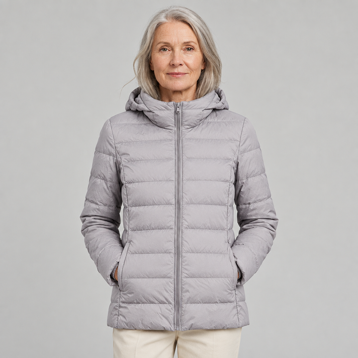 Ragnhild | Damen Daunenjacke in Grau, Leichtgewicht