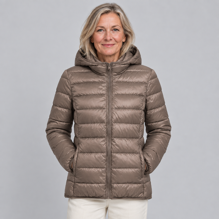 Solveig | Damen Daunenjacke Leichtgewicht in Champagner