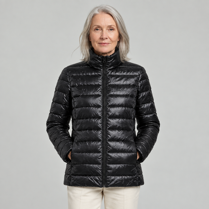 Tone | Leichte schwarze Damen-Bubblejacke