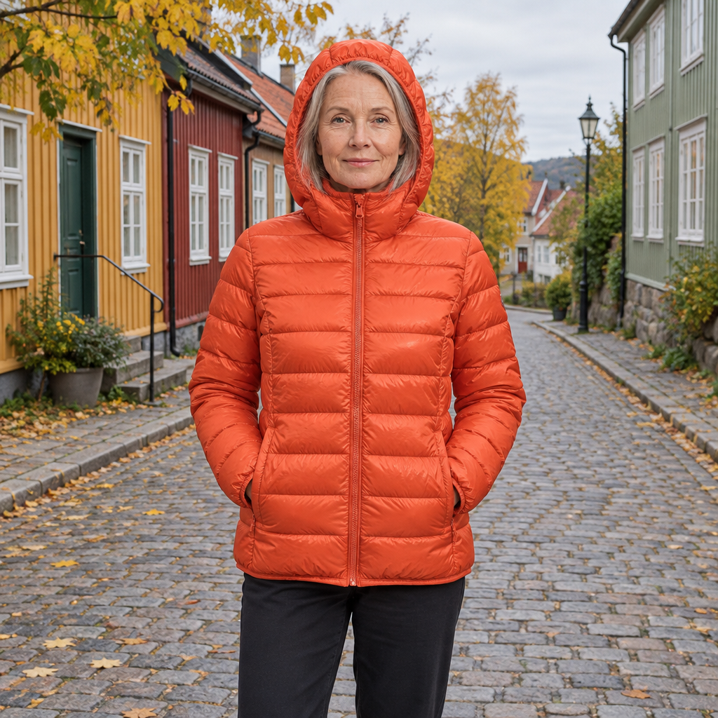 Inger | Leichte Damen-Bubblejacke in Orange
