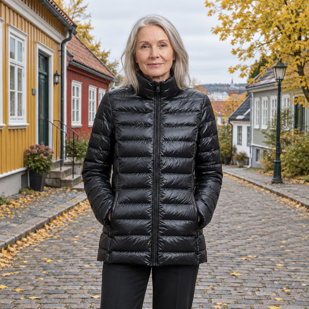 Tone | Leichte schwarze Damen-Bubblejacke