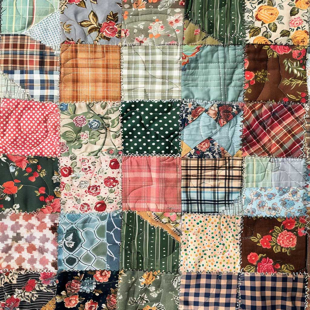 Patchwork-Steppdecke in Rosa und Grün