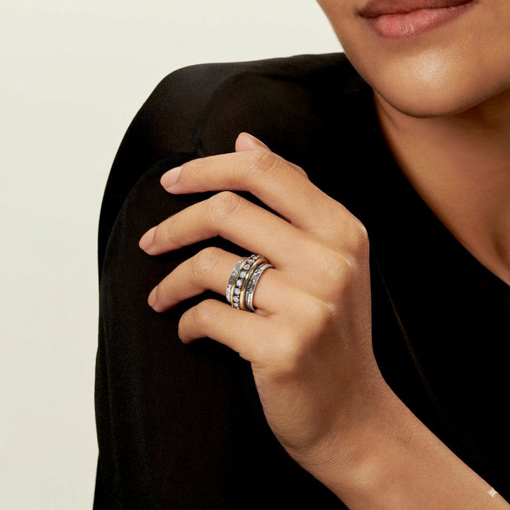Bicolor-Ring mit Zirkonia